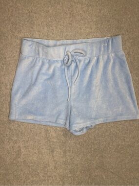 Tresser Light Blue Women's‎ Plush Athletic Lounge Shorts with Drawstring